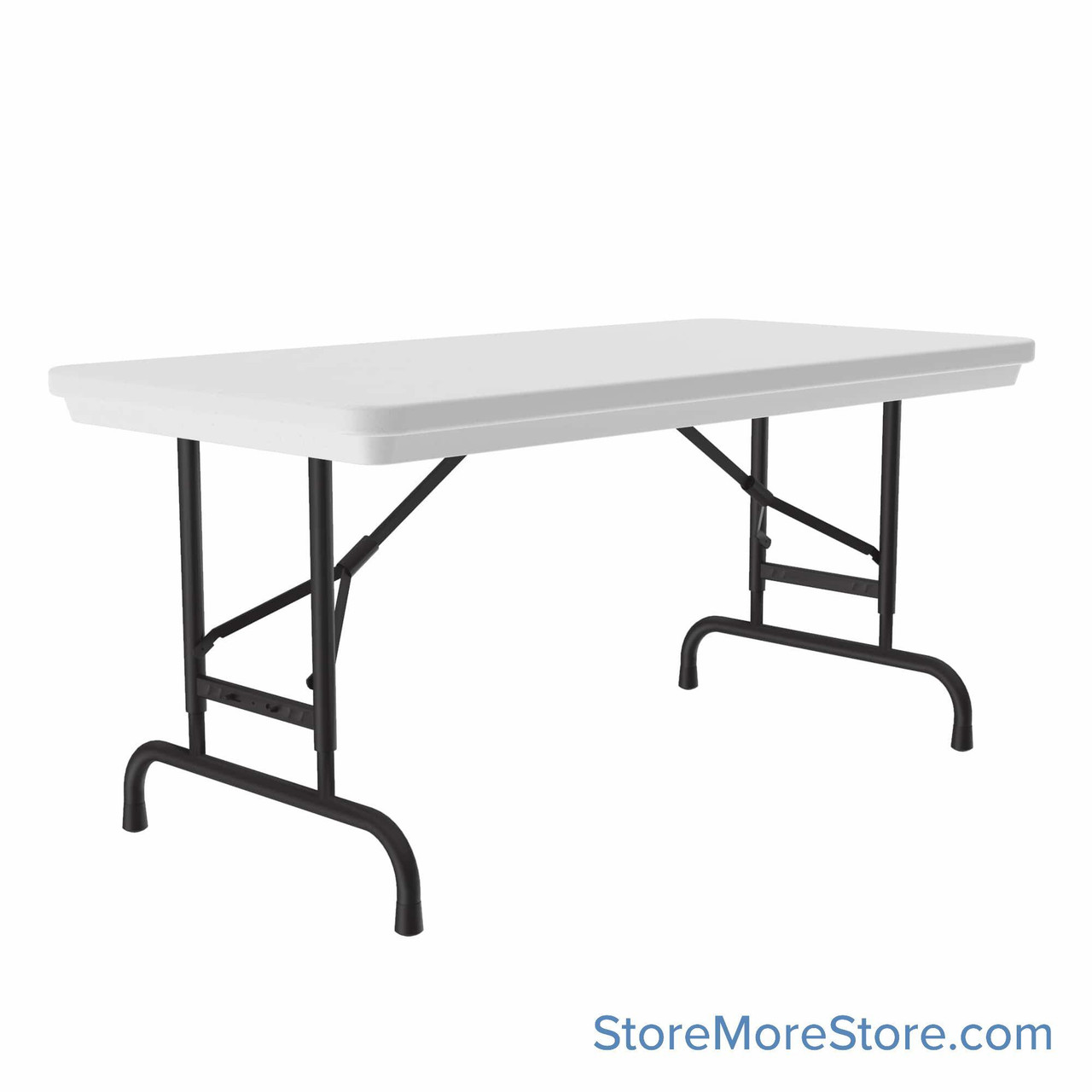 Adjustable Height Plastic Folding Tables, 96" W x 30" D x 17" H
