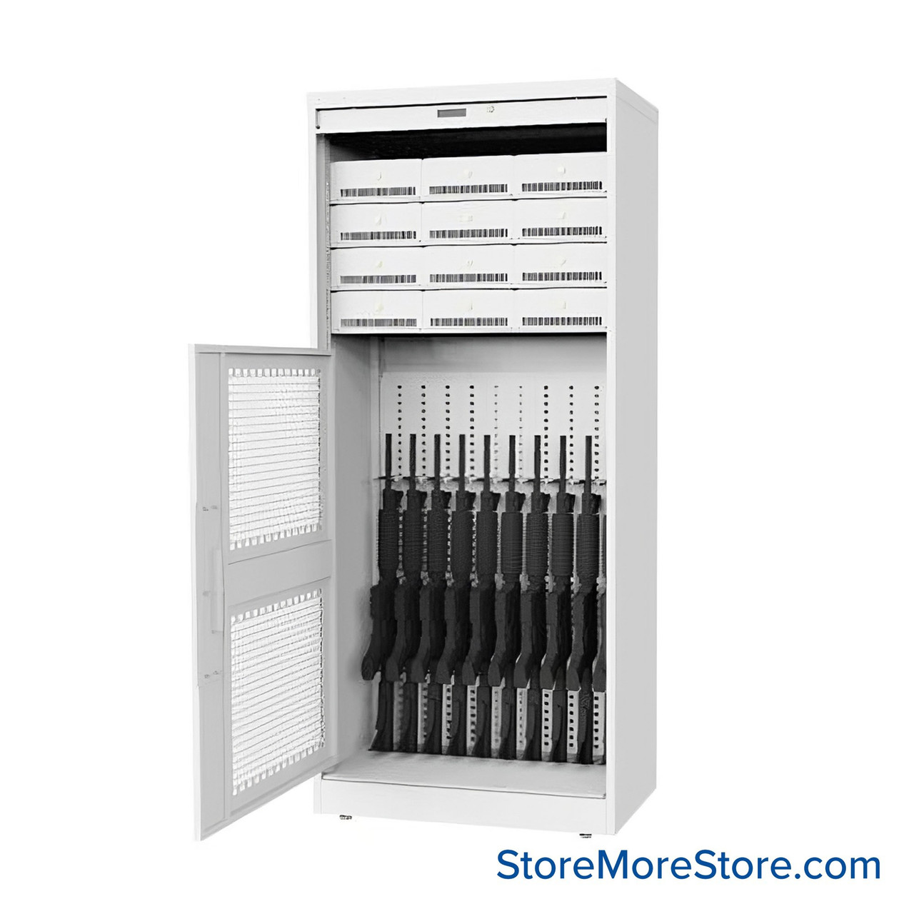 Police Weapons Locker, 83" High, 12 Compartments
