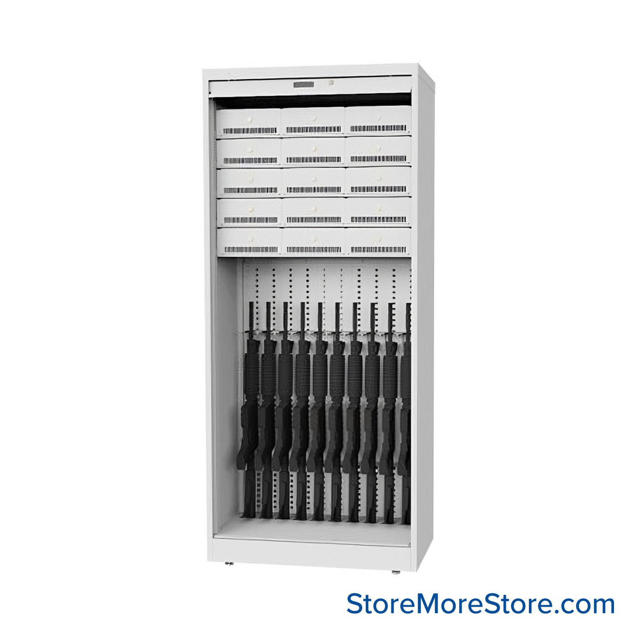 Police Weapons Locker, 83" High, 15 Compartments