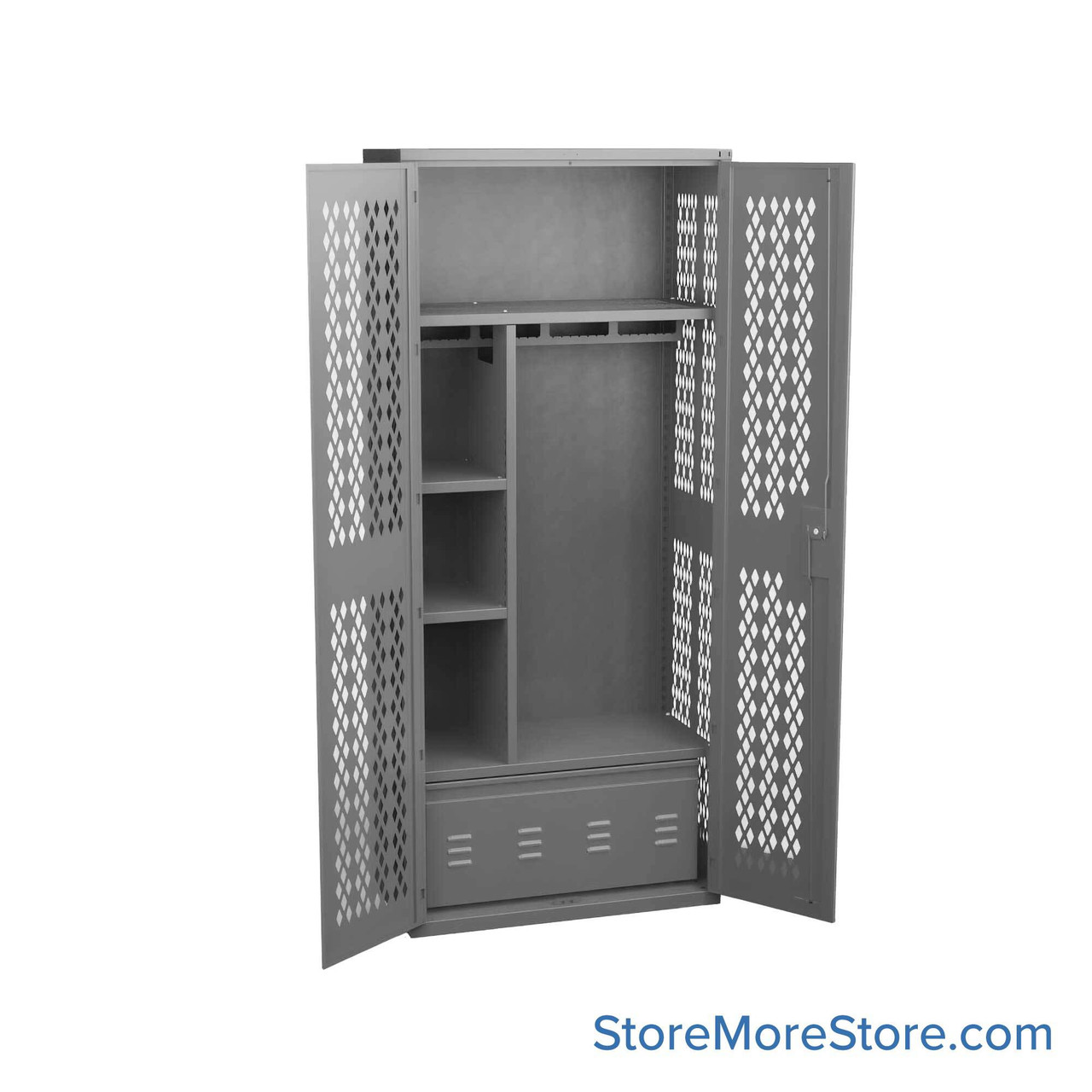 Police Gear Lockers, 36" W x 84" H, Key Lock