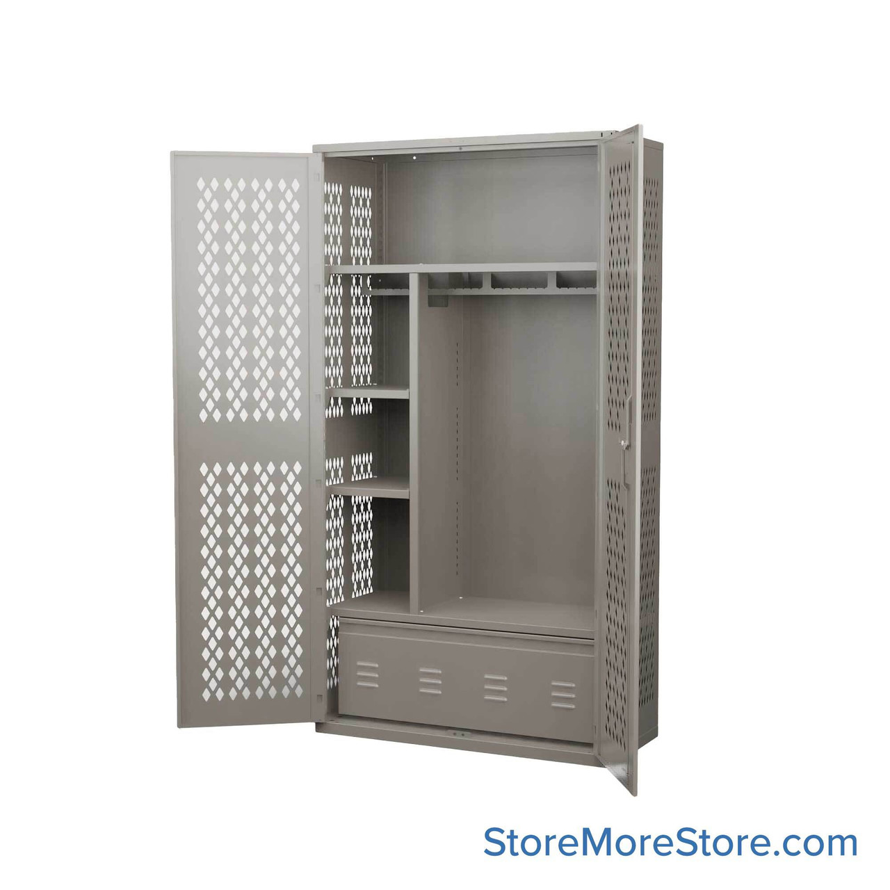 Police Gear Lockers, 42" W x 78" H, Key Lock