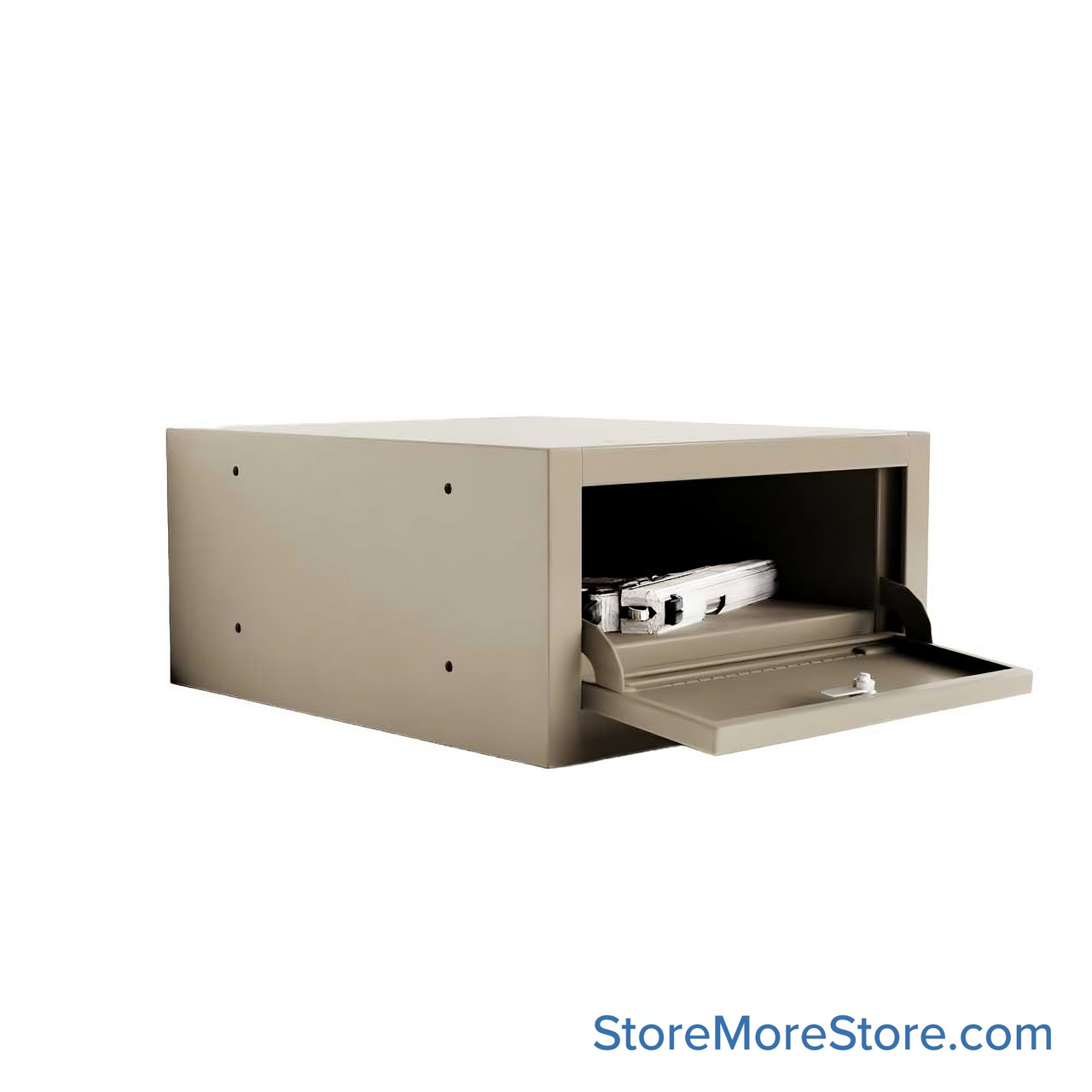 Handgun Lock Box, 8" High, 1 Compartment, Enhanced Key Lock