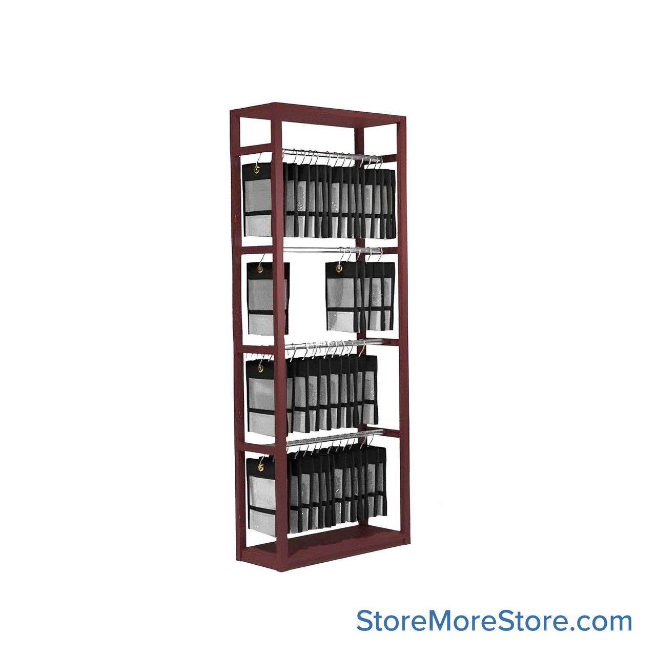 Gun Storage Shelves, 30" W x 12" D x 76.25" H, 4 Hanging Levels