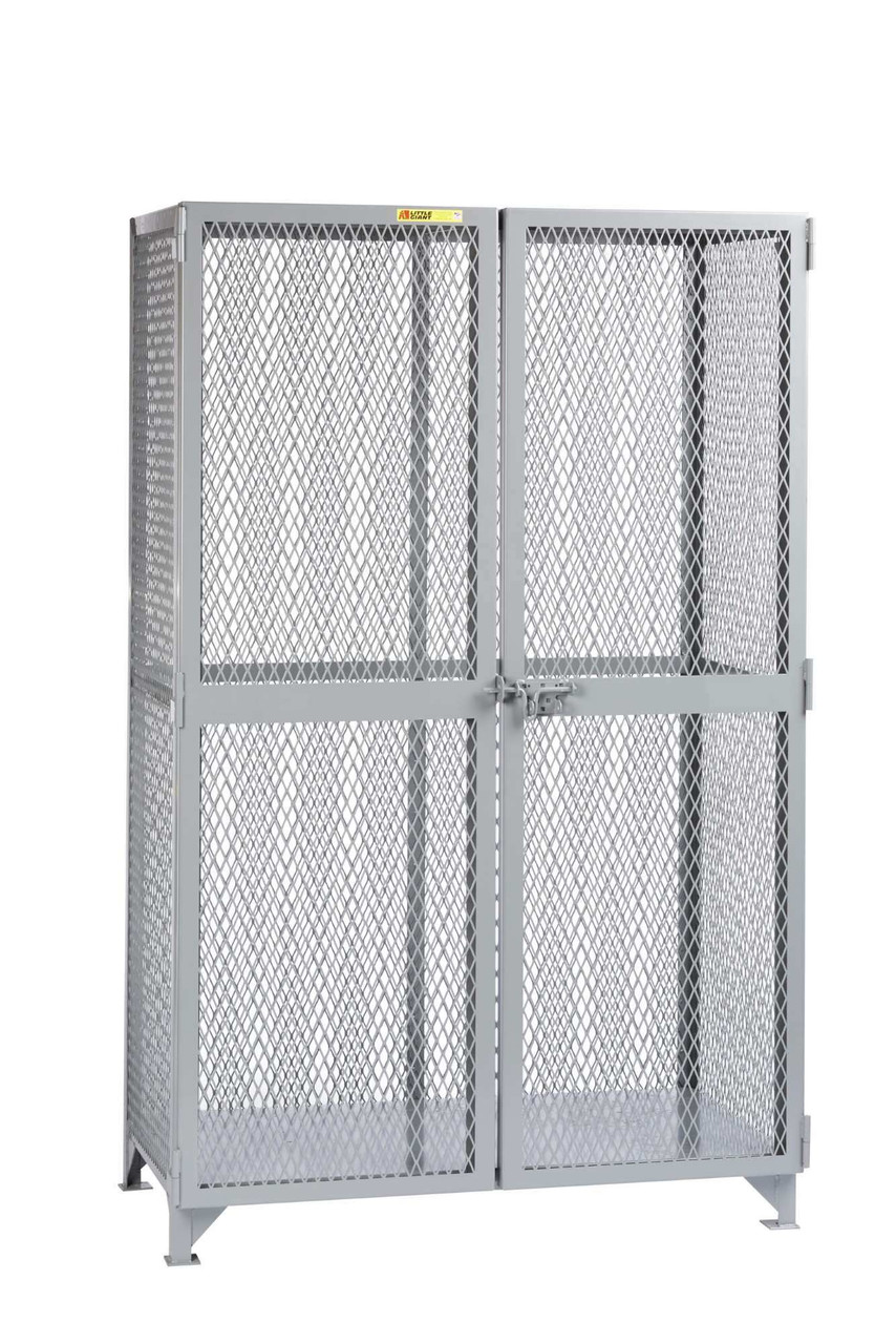 Wire Mesh Cabinet, 63" W x 31" D x 78" H, Foot Pads