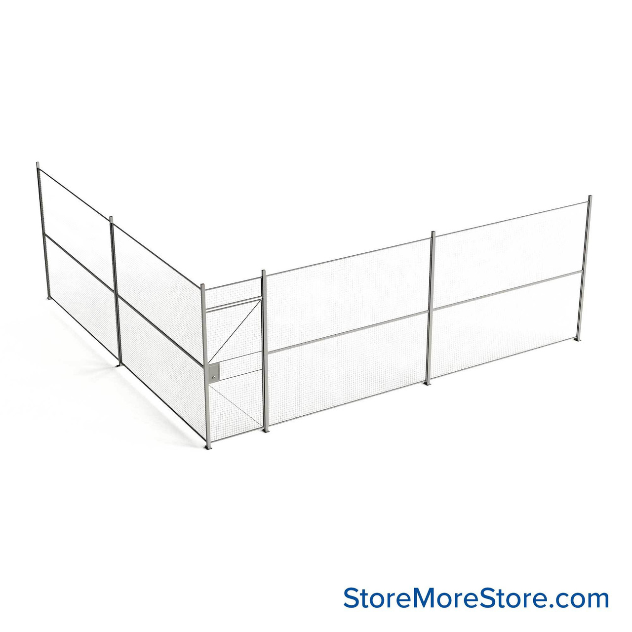 Wire Security Cage, 272" W x 246" D x 101.25" H, 2 Side, 3" Hinged Door