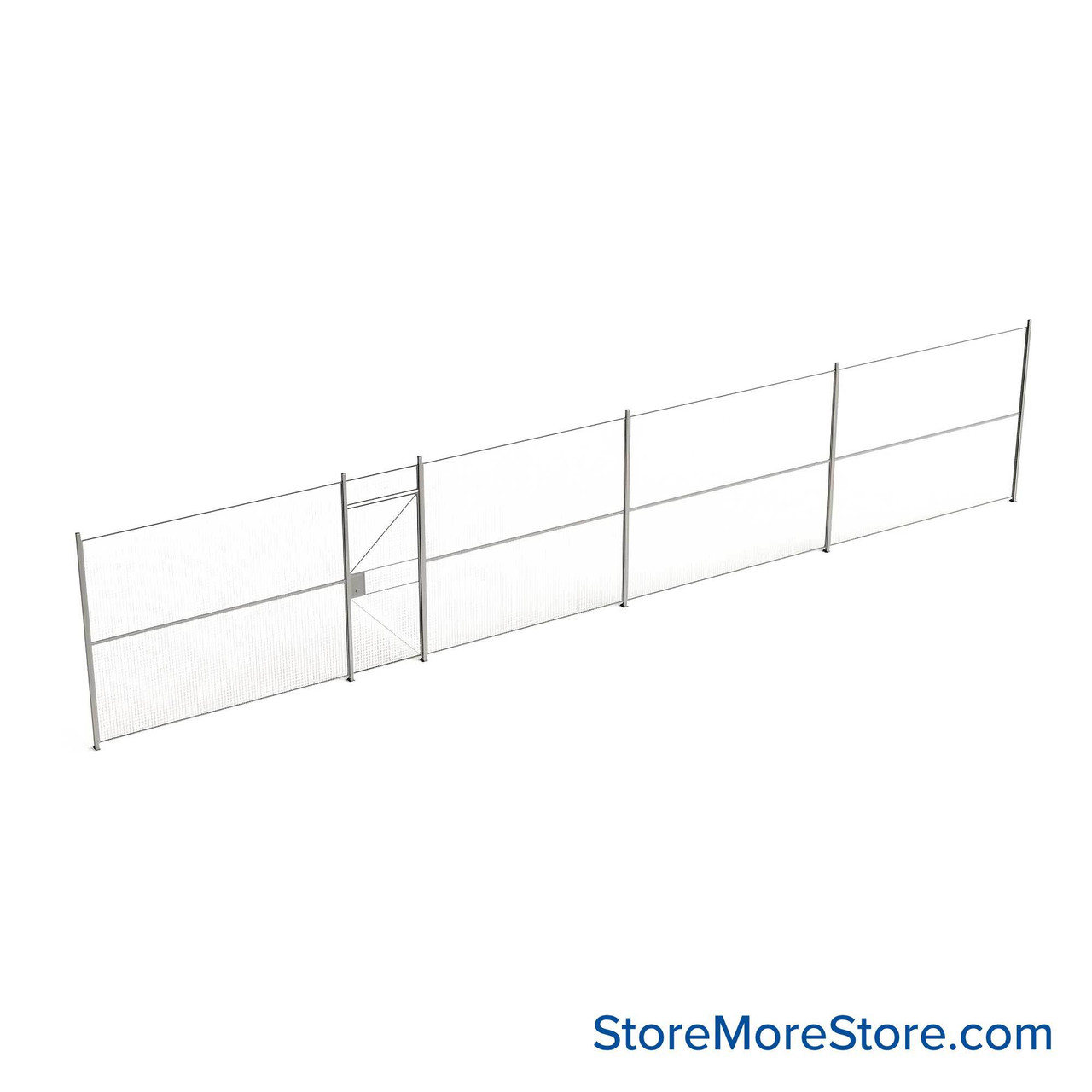 Wire Security Cage, 516" W x 2" D x 101.25" H, 1 Side, 3" Hinged Door