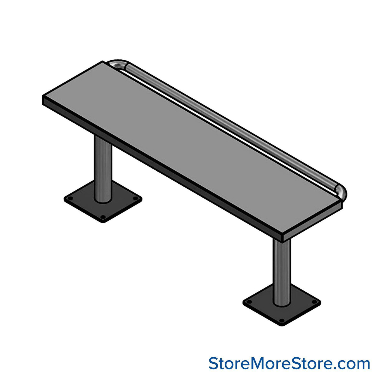 Stainless Steel Detention Bench, 48" Wide