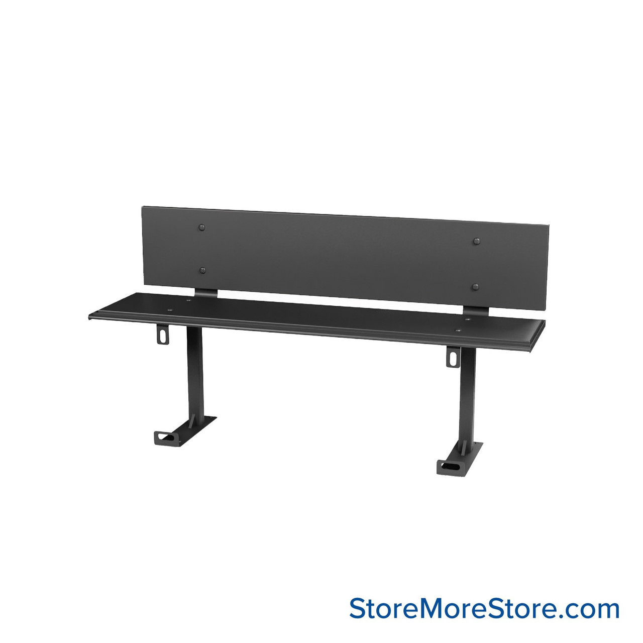 Prisoner Restraint Bench, 60" W x 14" D x 30.25" H, Backrest