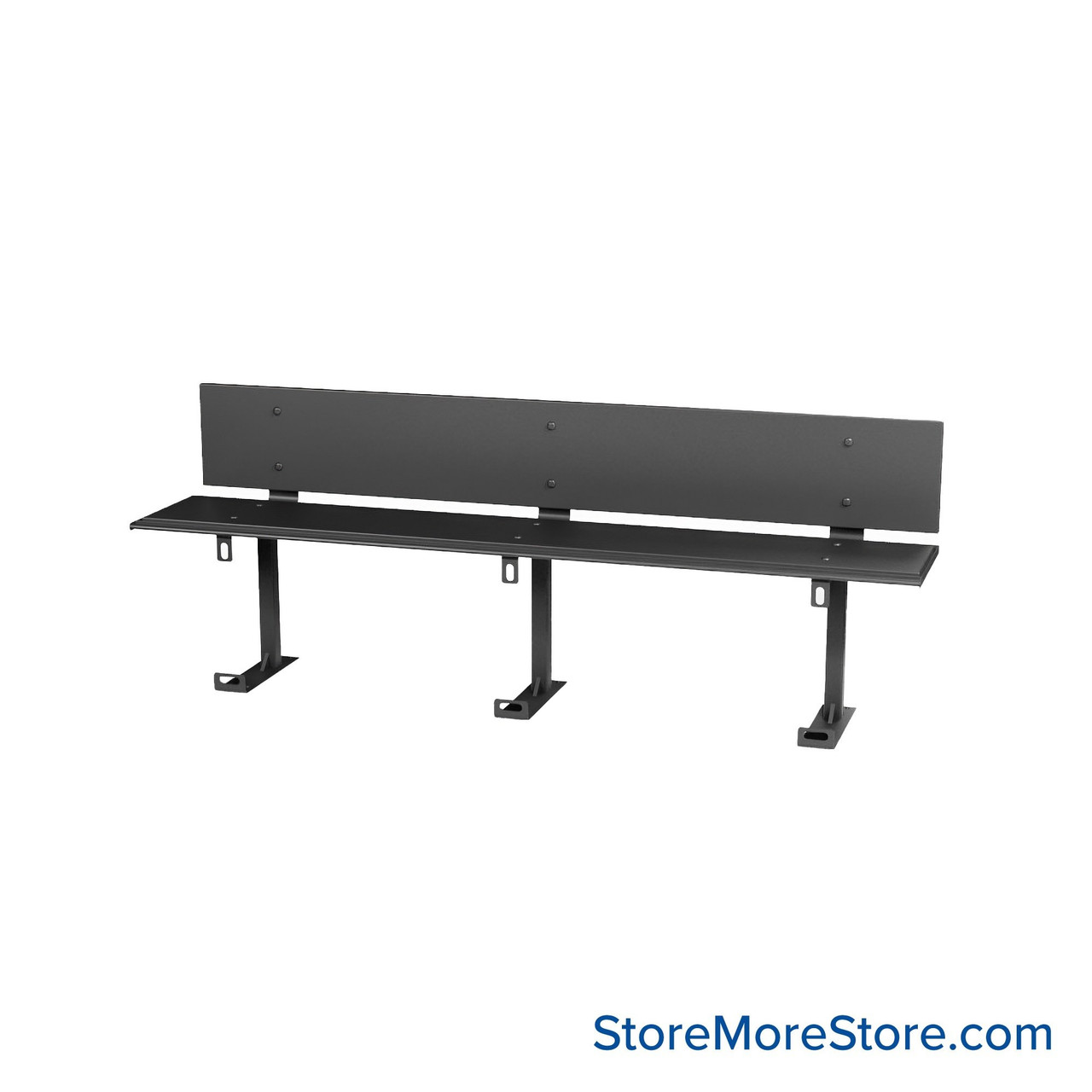 Prisoner Restraint Bench, 84" W x 14" D x 30.25" H, Backrest