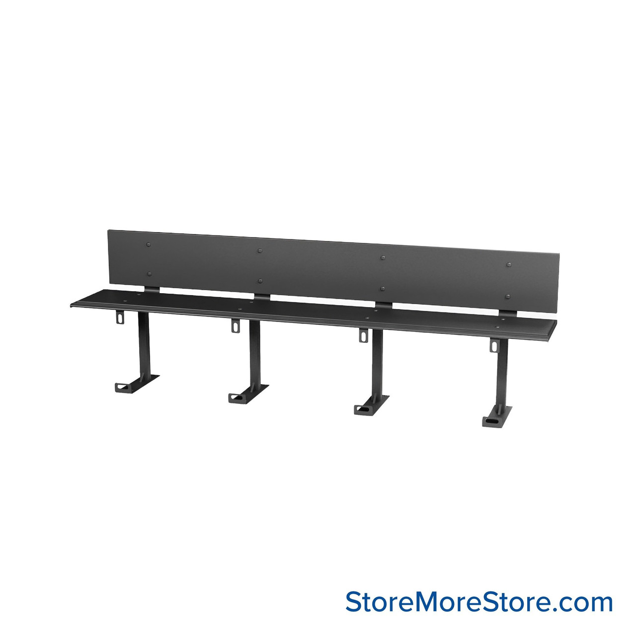 Prisoner Restraint Bench, 96" W x 14" D x 30.25" H, Backrest