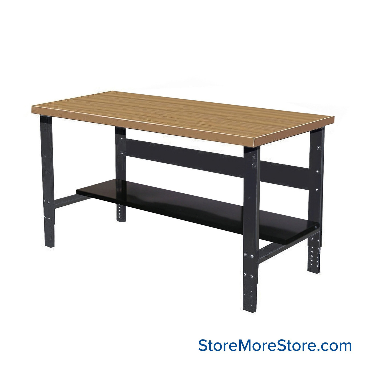 Industrial Workbenches, 72" W x 30" D, Maple, 11"D Lower Shelf