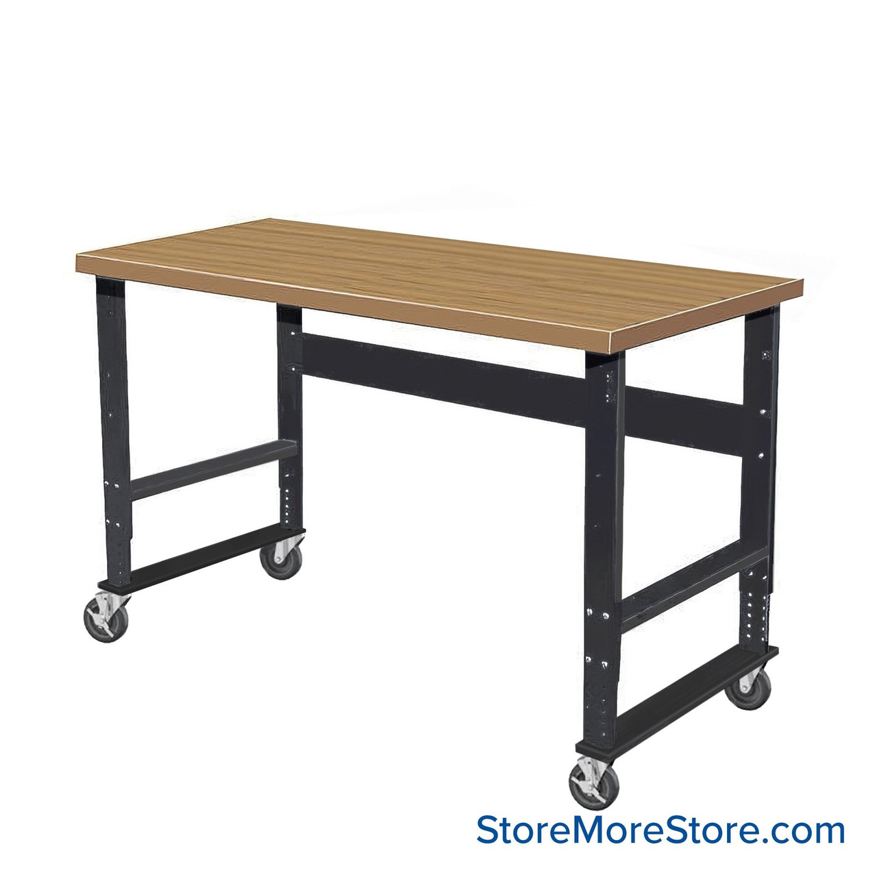 Industrial Workbenches, 60" W x 30" D, Maple, Includes Casters