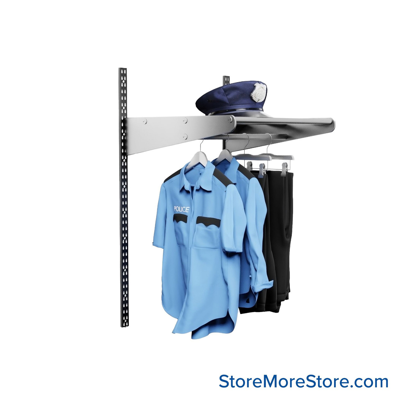 Wall Mounted Coat Rack, 24" W, Garment Rack/Shelf Unit, 1 Level