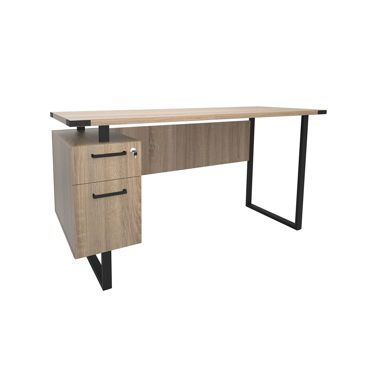 Modern Office Desk with Pedestal Cabinet