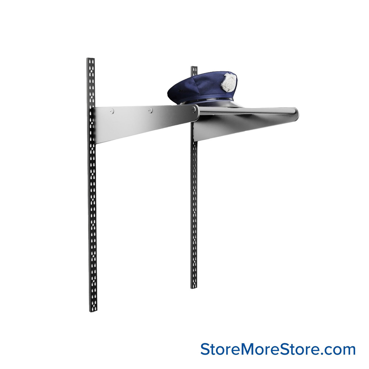 Wall Mounted Hat Rack, 30" W, 1 Shelv