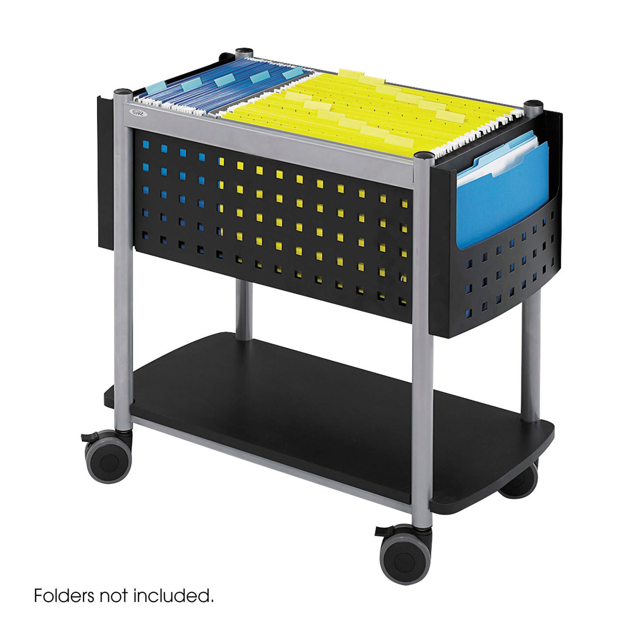Open Top Rolling File Cart for Legal and Letter Files