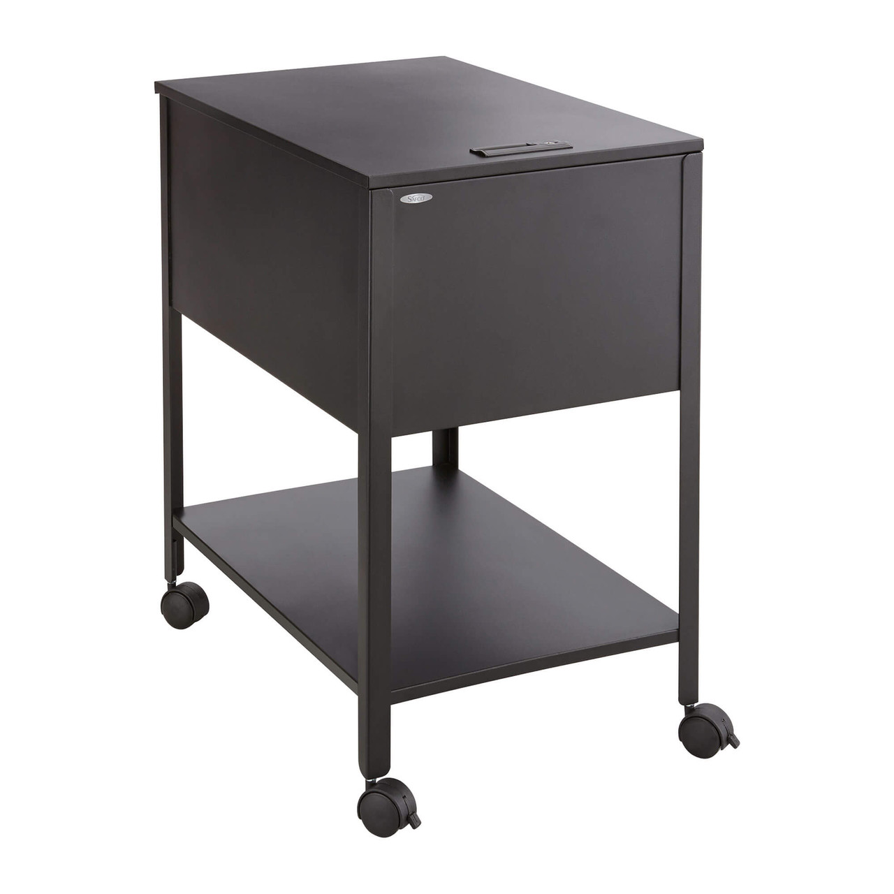 Lockable File Carts Mobile Locking Legal File Cart with Bottom Shelf