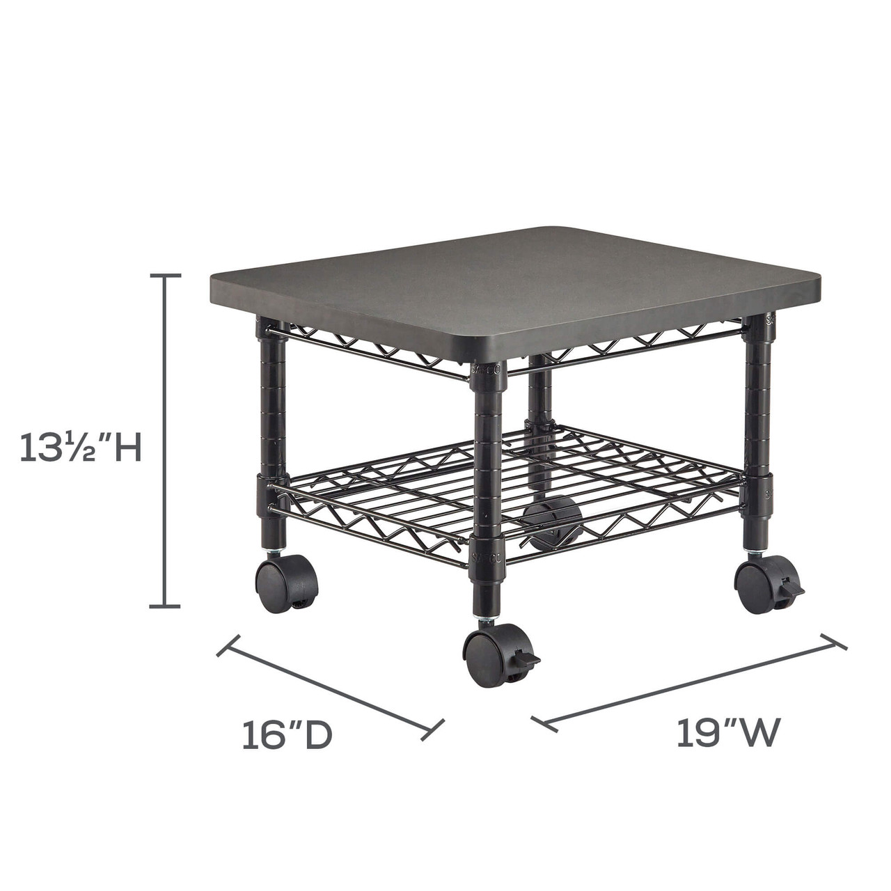 Compact Rolling Machine Stand with Storage Shelf