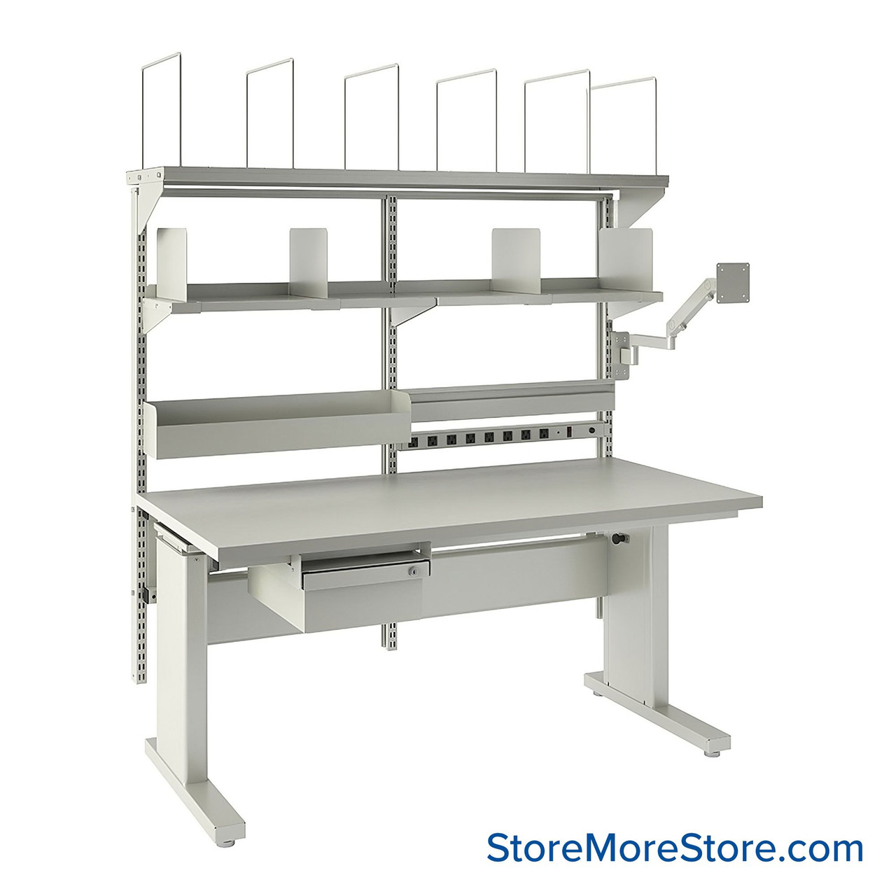 Adjustable Height Packing Station, Electric Motor, Heavy Duty, Includes Casters