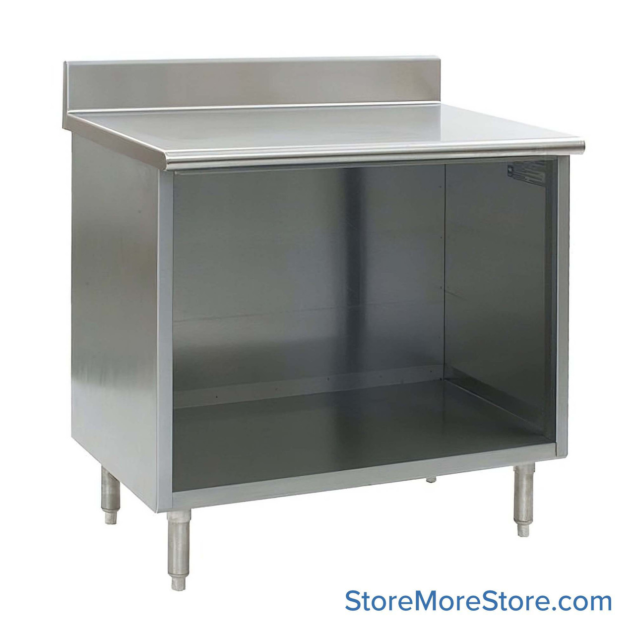 Stainless Steel Base Cabinets, 36" W x 30" D, 1.5" Rolled Front with 4" Backspash