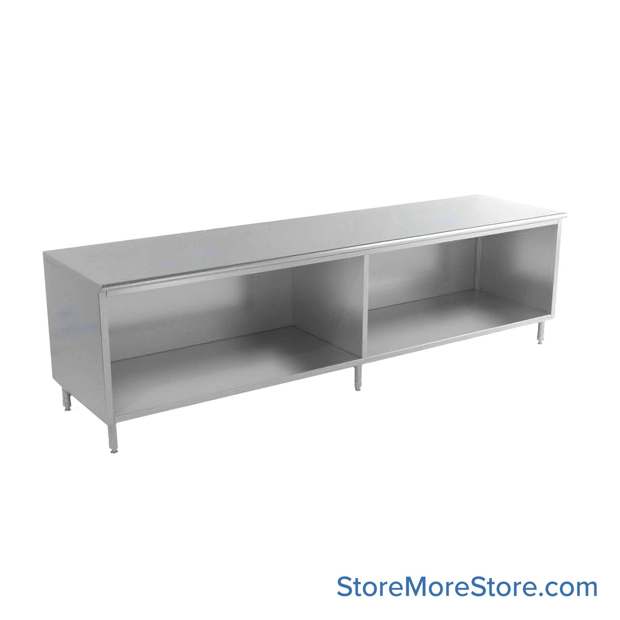 Stainless Steel Base Cabinets, 120" W x 24" D, 1.5" Rolled Front & Rear Edge