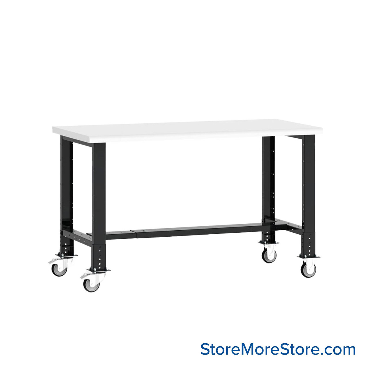 Mobile Workbench, 72" W x 36" D x 35" H, Workbench w/o Shelf, Laminate, Includes Casters