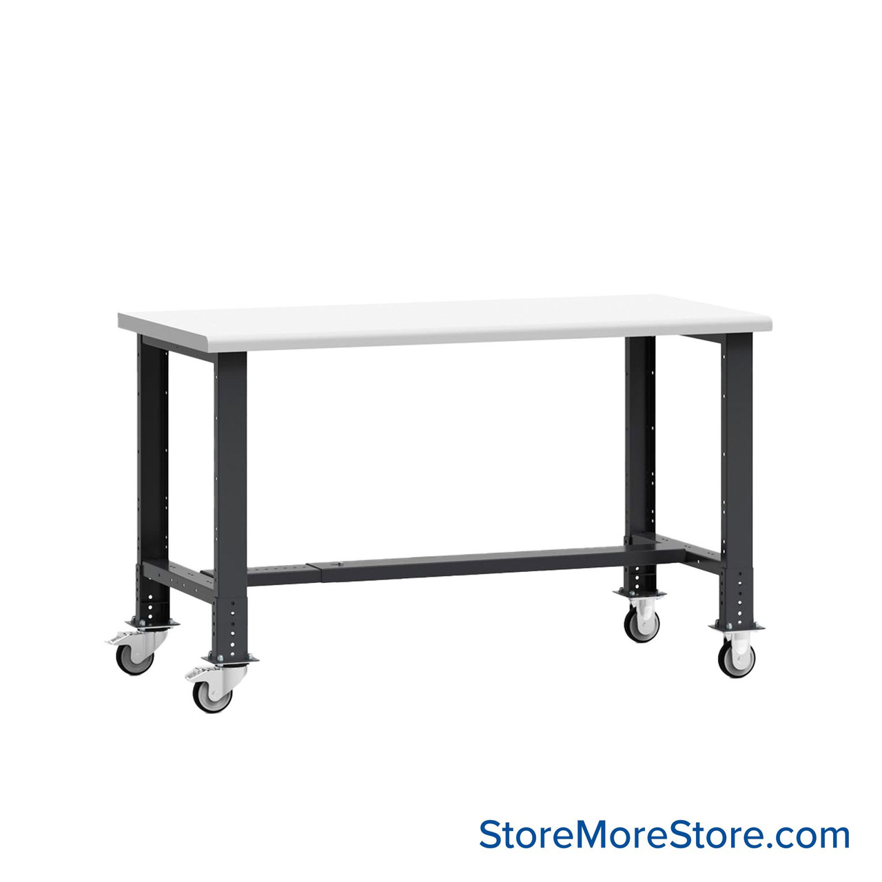 Mobile Workbench, 72" W x 36" D x 35" H, Workbench w/o Shelf, Acrylic/PVC, Includes Casters