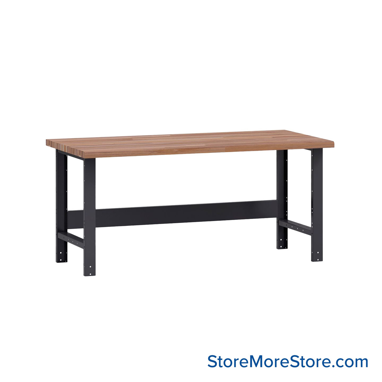 Mobile Workbench, 72" W x 36" D x 34" H, Workbench w/o Shelf, Butcherblock