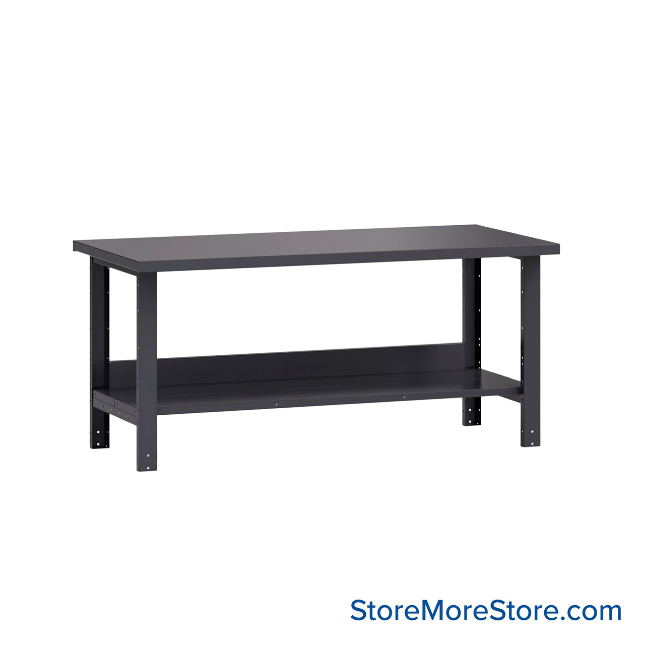 Mobile Workbench, 72" W x 36" D x 34" H, Workbench w/ Shelf, Steel