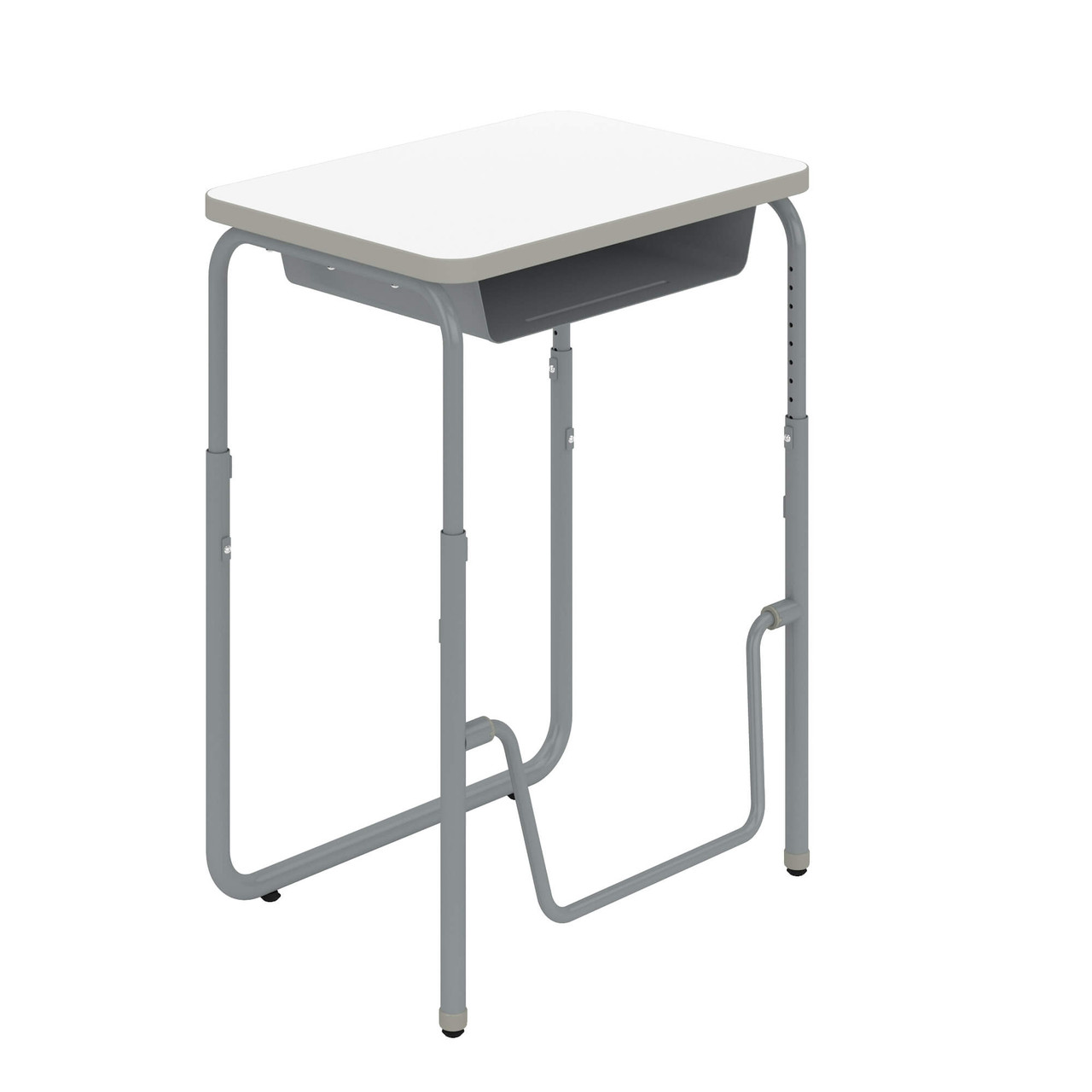 Adjustable Classroom Desk with Book Cubby and Footrest, 43" High