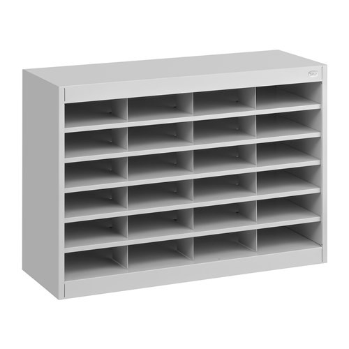 Steel Literature Organizer with 24 Compartments
