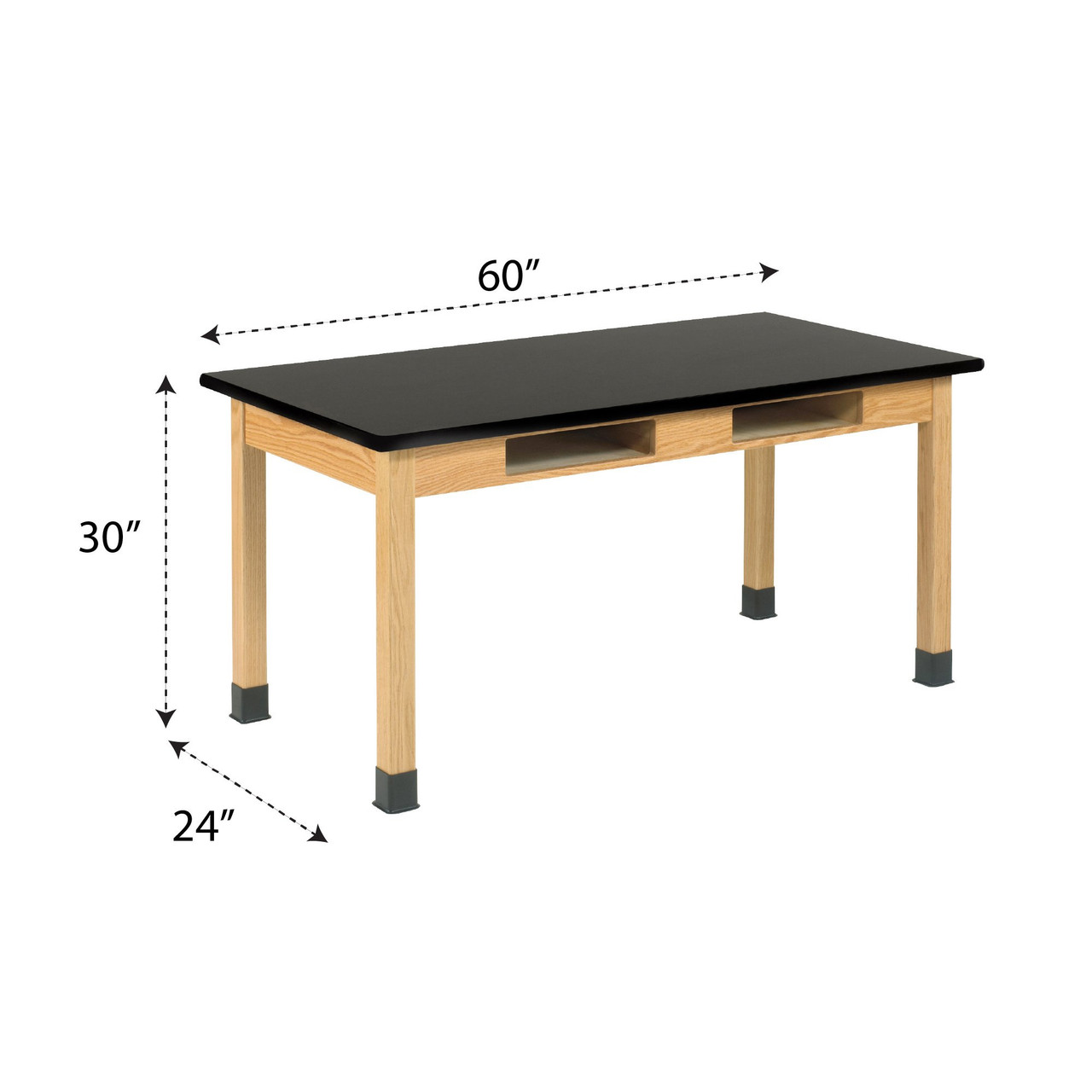 Classroom Lab Table with Book Storage, 60" W x 24" D x 30" H, High-Pressure Laminate Top