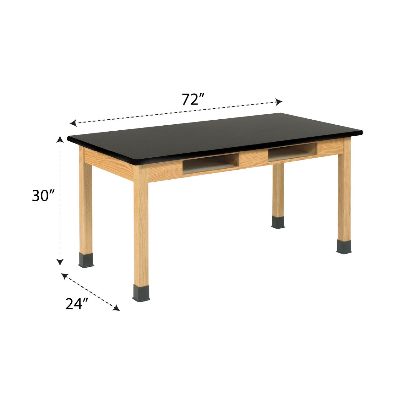 Classroom Lab Table with Book Storage, 72" W x 24" D x 30" H, High-Pressure Laminate Top