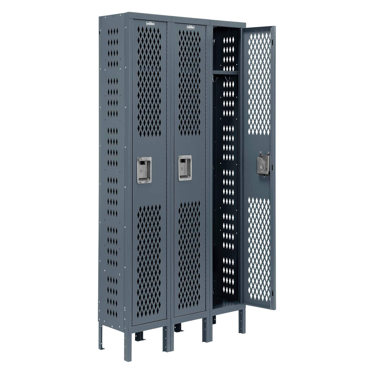 Single Tier Ventilated Steel Locker with Perforated Doors