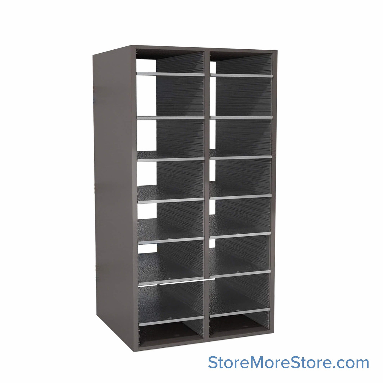 Legal Size Mail Sorter, 24.75" W x 48" H, 48" Sorting Height, Laminate Sorter Back