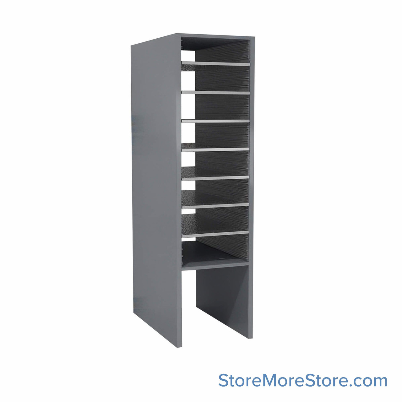 Oversize Mail Sorter, 15" W x 48" H, 36" Sorting Height, Plexiglass Back, 12" Closed Back Riser