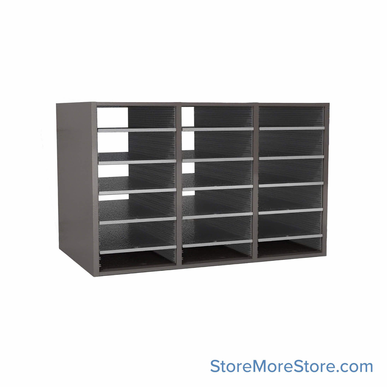 Oversize Mail Sorter, 42.5" W x 24" H, 24" Sorting Height, Laminate Back, No Riser Riser