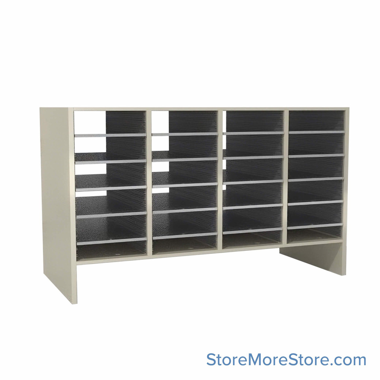 Pass Through Legal Mail Sorter, 48.25" W x 30" H, 24" Sorting Height, 6" Closed Back Riser