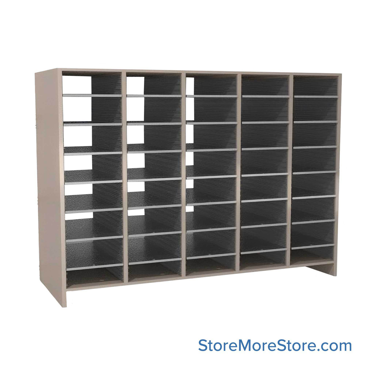 Pass Through Legal Mail Sorter, 59.75" W x 45" H, 42" Sorting Height, 3" Closed Back Riser