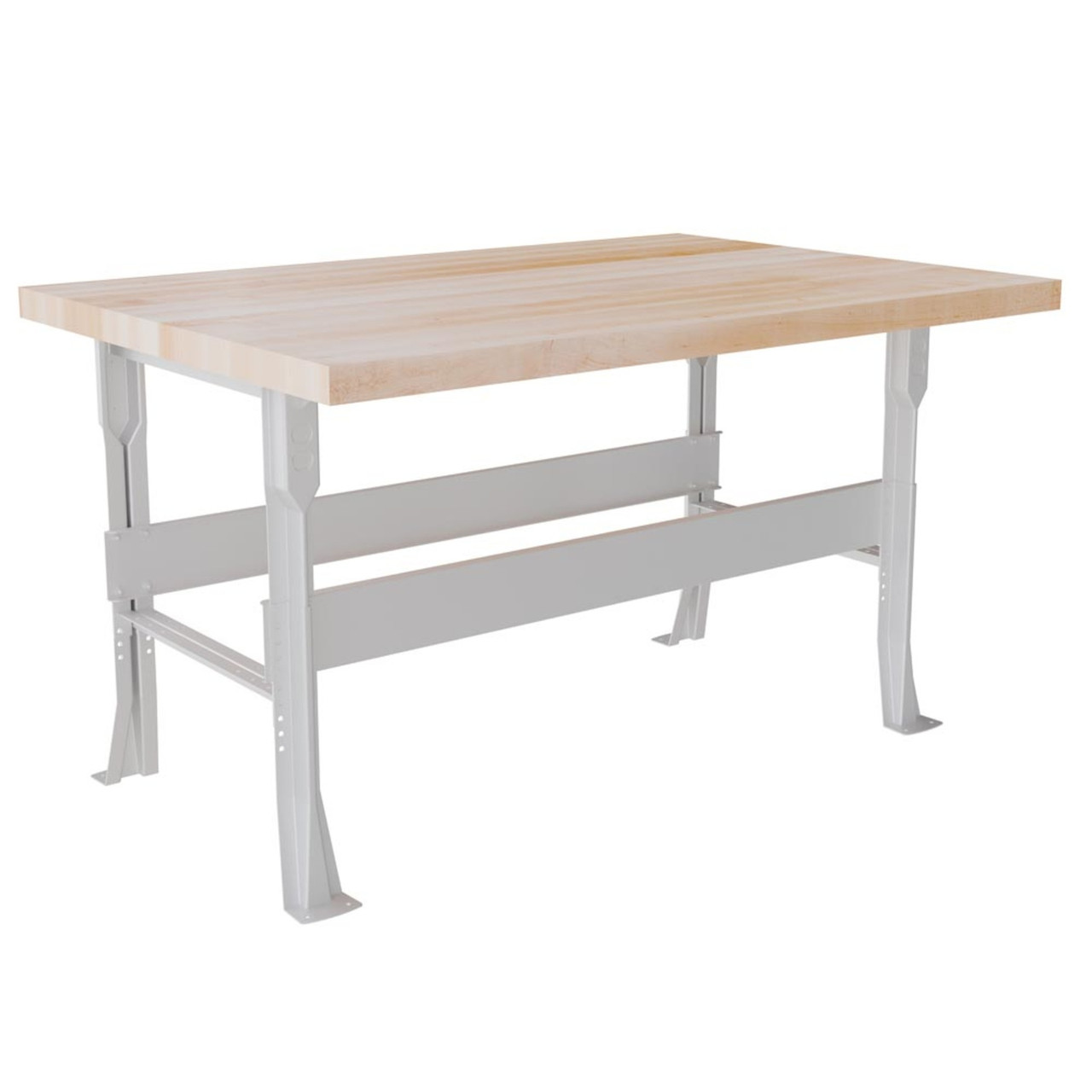 Heavy Duty Steel Frame Workbench with Maple Top, 54" Deep, 4 Stations Stations