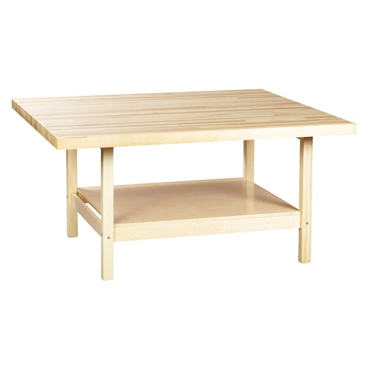 Maple Frame Workbench with Lower Storage Shelf