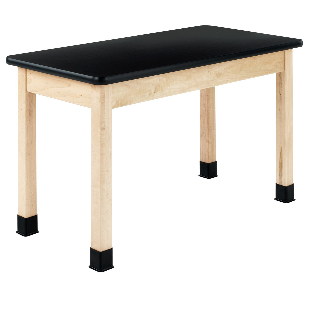 Wooden Lab Bench, 48" W x 24" D x 30" H, High-Pressure Laminate Top, Maple Legs/Apron