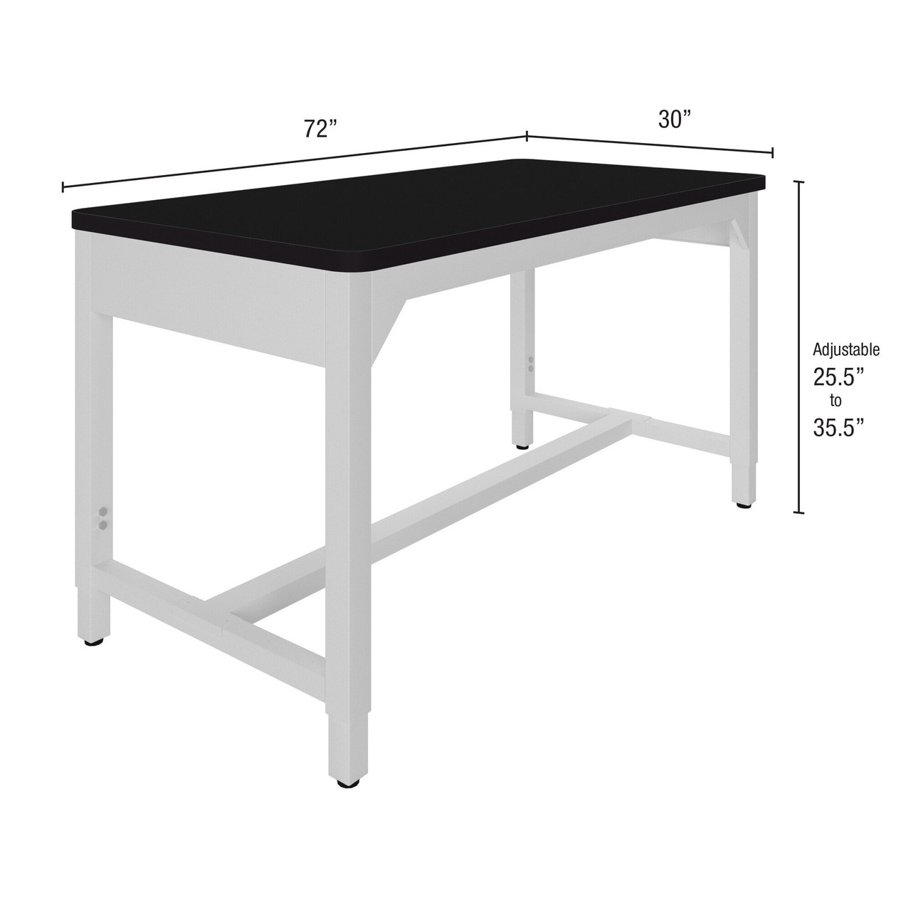 Fabrication Lab Workbench, 72" Wide, 72" Black Laminate