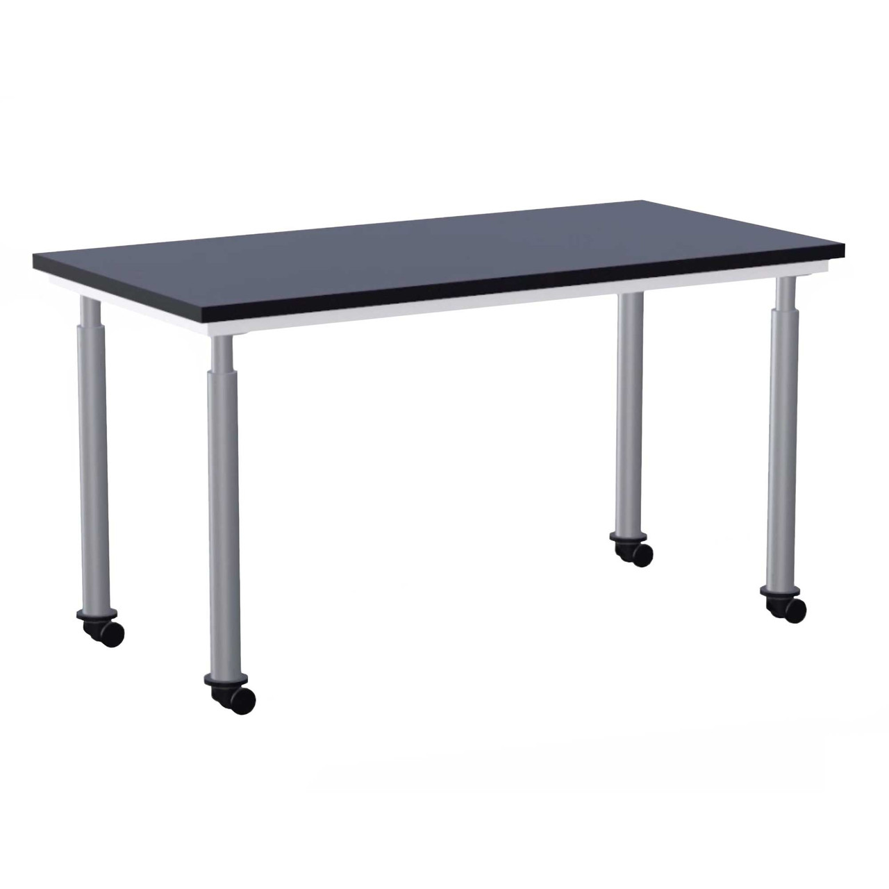 Adjustable Height Lab Table, 30" D x 27.75" H, Includes Casters