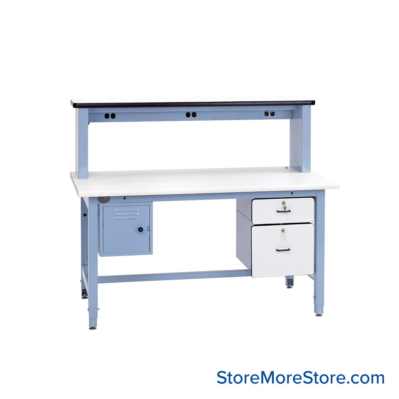 Lab Workbench, 60" W x 30" D, White Laminate Work Surface