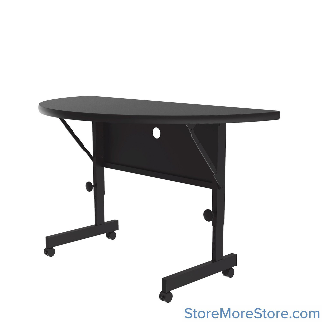 Flip Top Nesting Tables, 48" Wide, Half Round