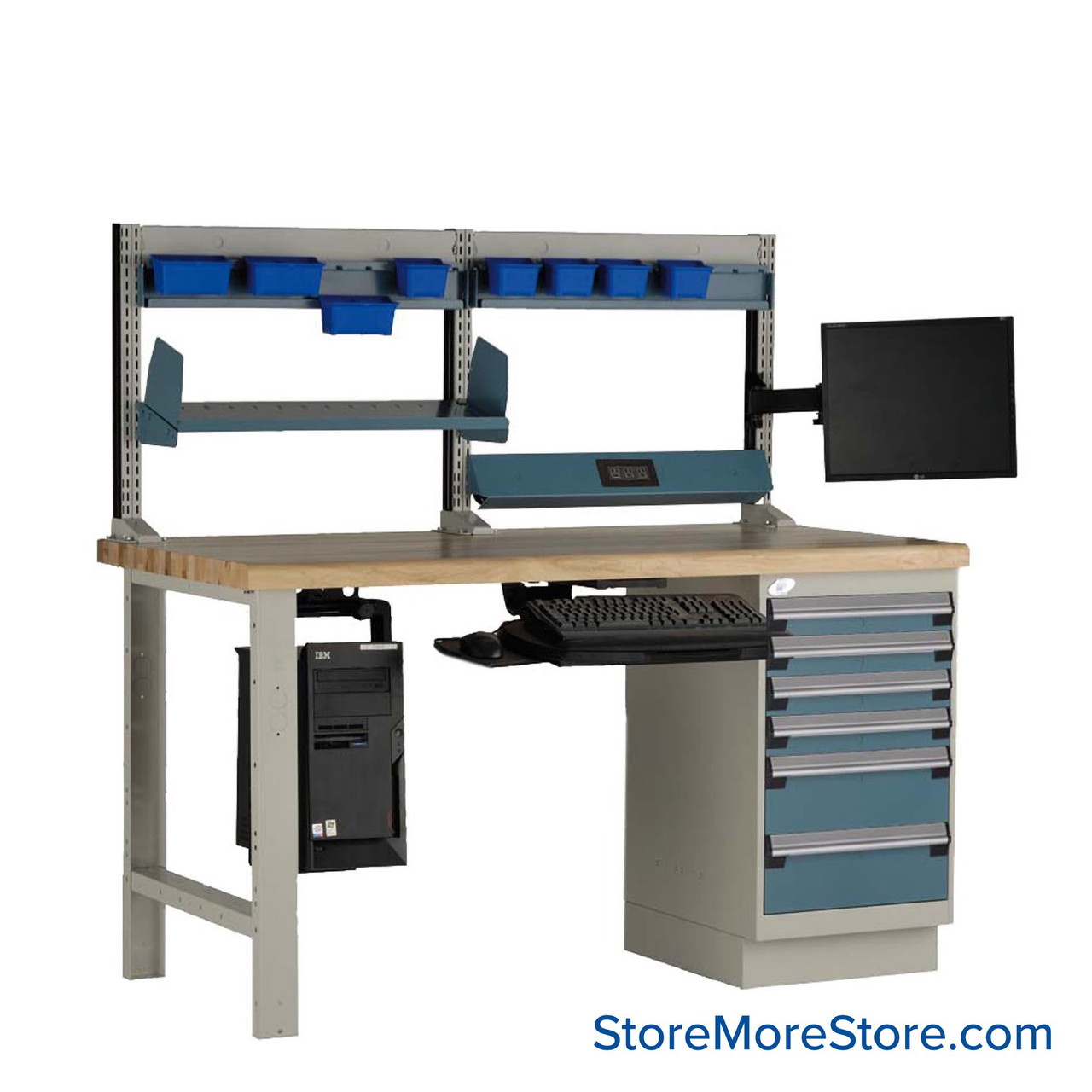 Technical Workbench, 58" High, Tower/Keyboard/Monitor