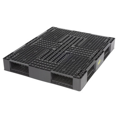 Plastic Skid Pallet, 47.25" W x 47.25" D x 6" H, 22000 lbs Load Capacity (Floor), 1500 lbs Load Capacity (Pallet Rack)