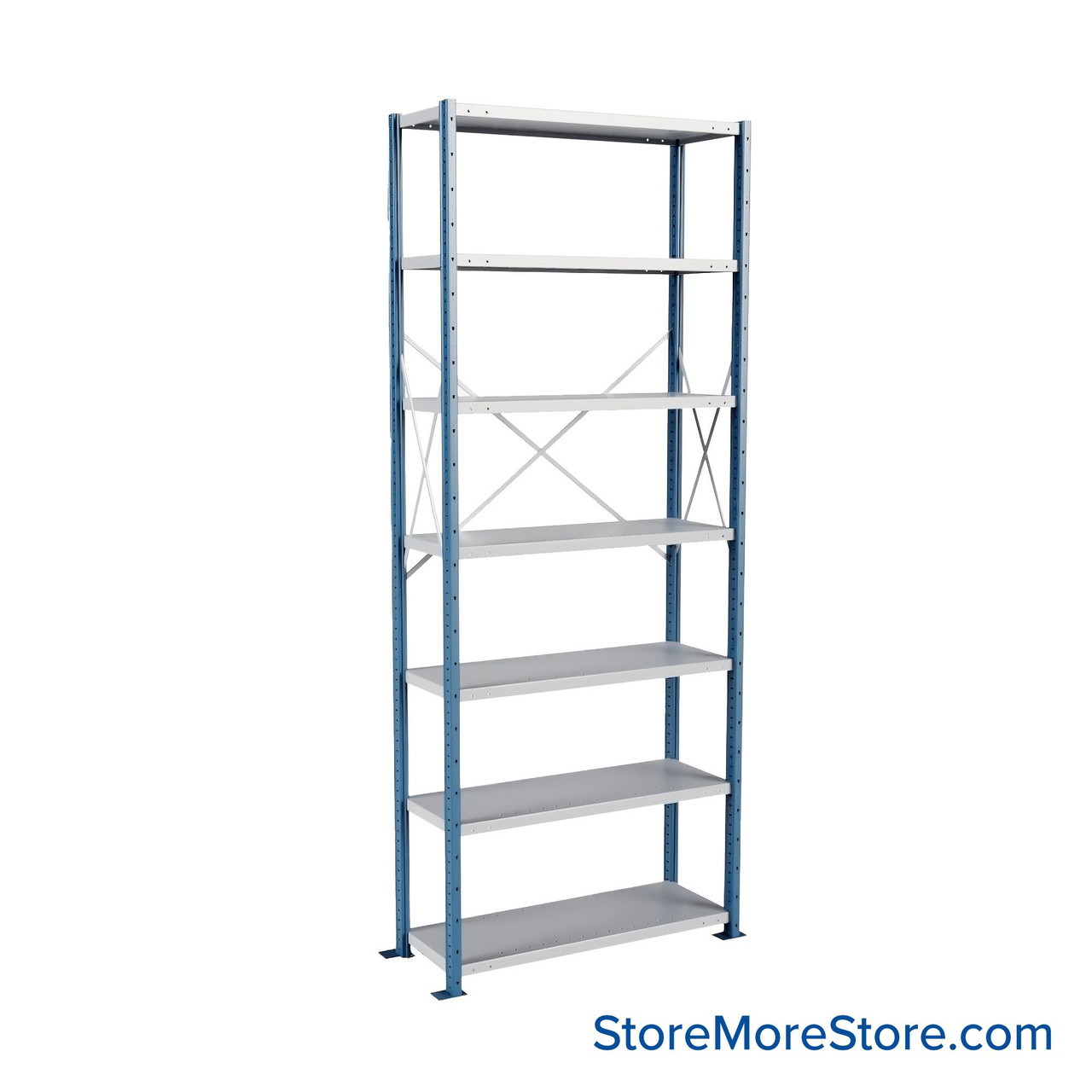 Heavy Duty Shelving, 48" W x 18" D x 123" H, Extra Heavy-Duty Open Shelving
