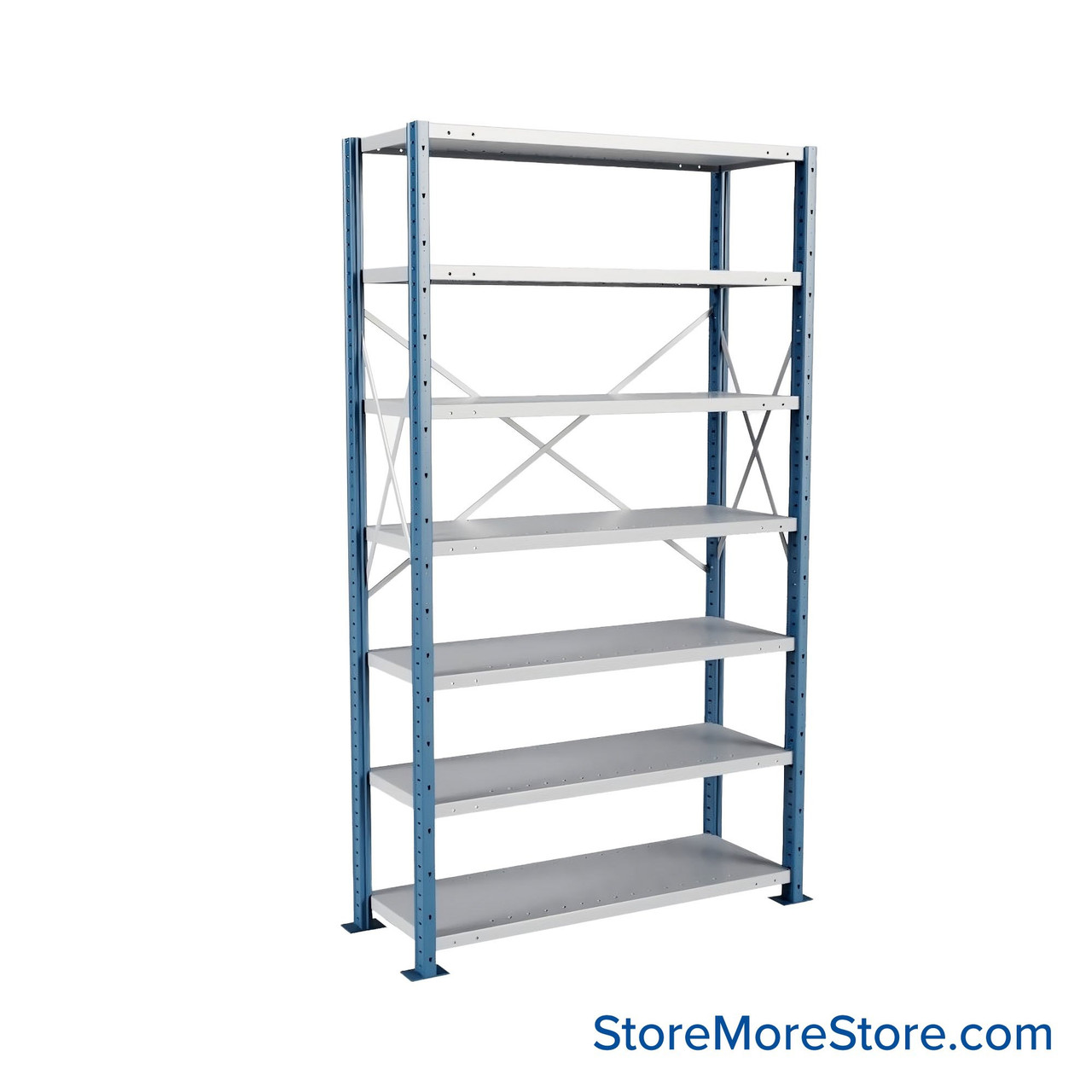 Heavy Duty Shelving, 48" W x 18" D x 87" H, Extra Heavy-Duty Open Shelving